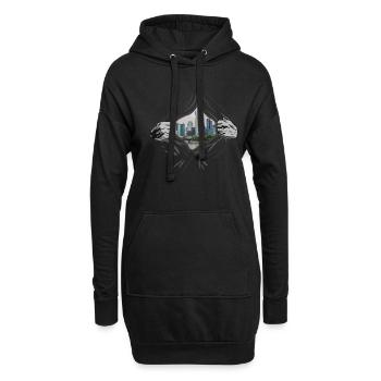 Francfort - Sweat-shirt à capuche long Femme - noir - Devant