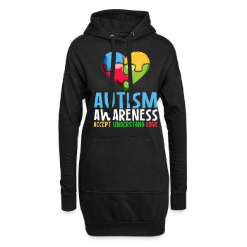 Sensibilisation à l'autisme Accepter comprendre l'amour - Sweat-shirt à capuche long Femme - noir - Devant