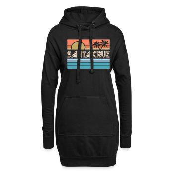 Santa Cruz California Sonnenuntergang 70er 80er - Hoodie-Kleid - Schwarz - Vorne