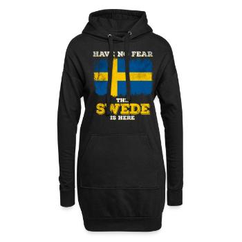 Lustiger Schwede - Hoodie-Kleid - Schwarz - Vorne