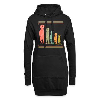 suricate - Sweat-shirt à capuche long Femme - noir - Devant