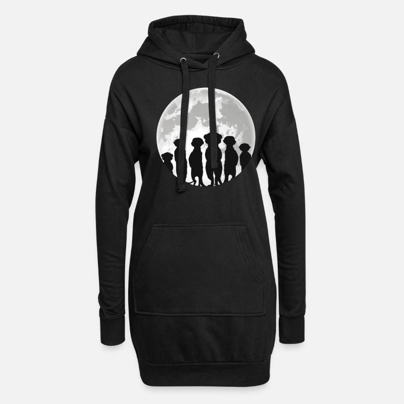 Erdmännchen - Hoodie-Kleid - Schwarz