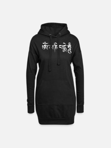 om mani padme hum Namaste - Hoodie Dress - black