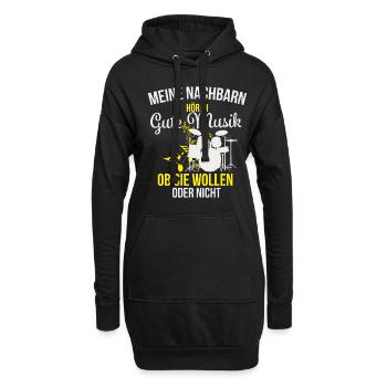Schlagzeuger Schlagzeug Drummer Geschenk - Hoodie-Kleid - Schwarz - Vorne