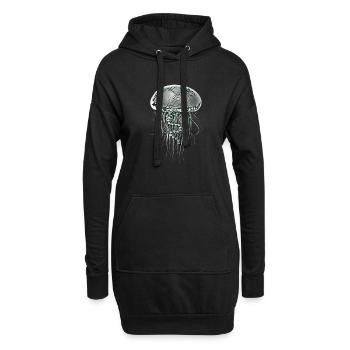 méduse - Sweat-shirt à capuche long Femme - noir - Devant