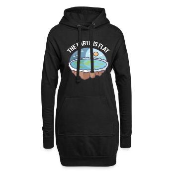 La terre est plate - Earth Society - Sweat-shirt à capuche long Femme - noir - Devant