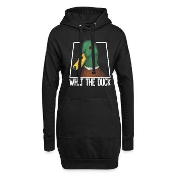 What the Duck Lustig Ente WTF Wortspiel Enten Witz - Hoodie-Kleid - Schwarz - Vorne