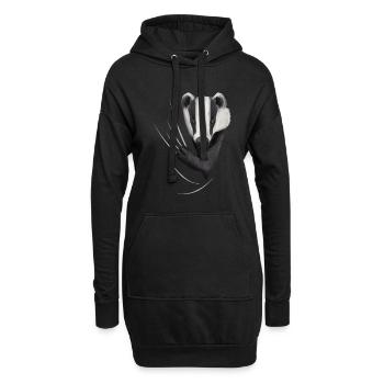 Badger Grimbart Badger Badger cadeau d'amant - Sweat-shirt à capuche long Femme - noir - Devant