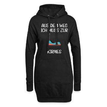 Aus dem Weg ich muss zur Kirmes - Hoodie-Kleid - Schwarz - Vorne