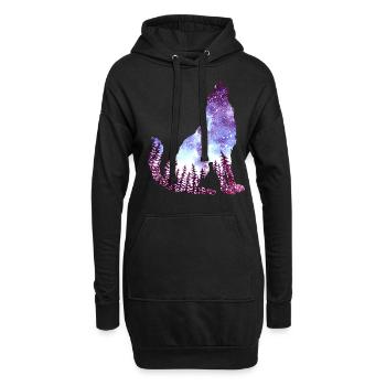 Wolf - Hoodie-Kleid - Schwarz - Vorne