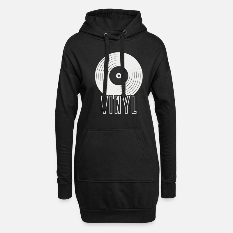 vinyle - Sweat-shirt à capuche long Femme - noir