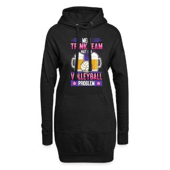 Volleyball Lustig Spruch Hobby Sport Geschenk Geek - Hoodie-Kleid - Schwarz - Vorne