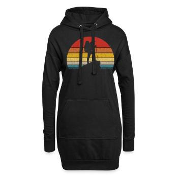 Vintage Retro Hiking - Hoodie-Kleid - Schwarz - Vorne
