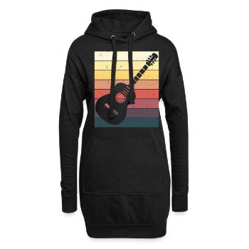 Gitarrenspieler Akustische Gitarre Geschenk - Hoodie-Kleid - Schwarz - Vorne