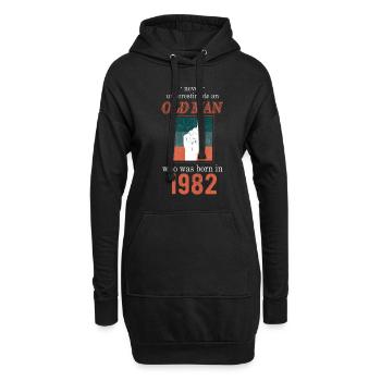 Geburtstag 1982 - Hoodie-Kleid - Schwarz - Vorne