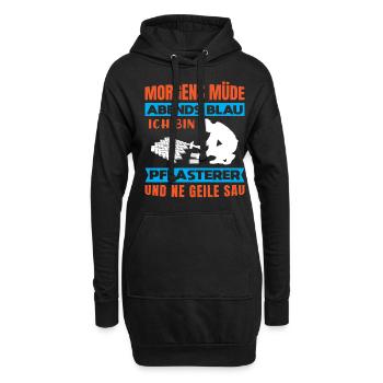 Pflasterer Steinleger Pflästerer Bau Pflastern - Hoodie-Kleid - Schwarz - Vorne