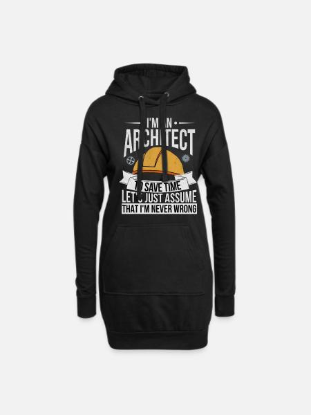 Architekt - Hoodie-Kleid - Schwarz