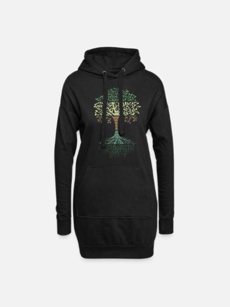 Tree of life Dog yoga dont hate mediate namaste - Hoodie-Kleid - Schwarz
