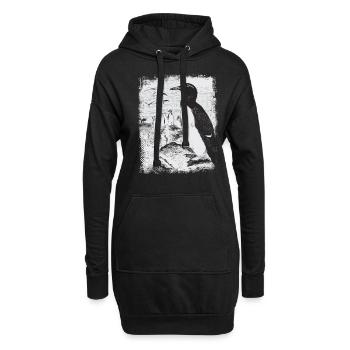 Pinguin - Hoodie-Kleid - Schwarz - Vorne