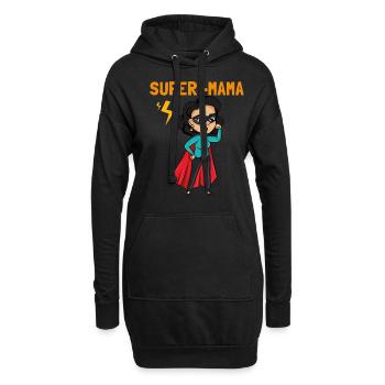 Super mom mom gift mom heroine mothers day - Hoodie Dress - black - Front