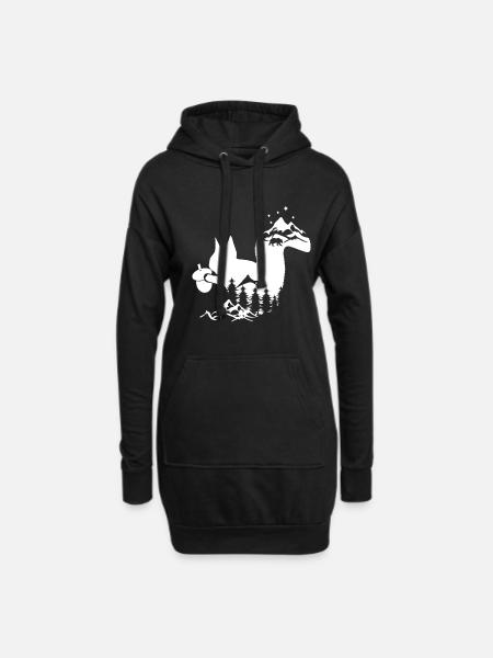 écureuil - Sweat-shirt à capuche long Femme - noir