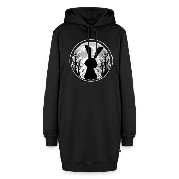 lièvre - Sweat-shirt à capuche long Femme - noir - Devant
