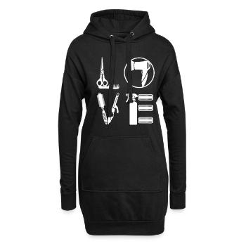 Friseurin Love Job Friseur Salon Friseure Geschenk - Hoodie-Kleid - Schwarz - Vorne