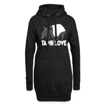 Tapir Love Tapiere Lieblingstier - Hoodie-Kleid - Schwarz - Vorne