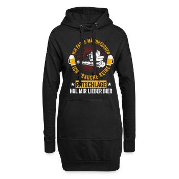Mähdrescher Bier Saufen Landwirt Bauernhof Ernte - Hoodie-Kleid - Schwarz - Vorne