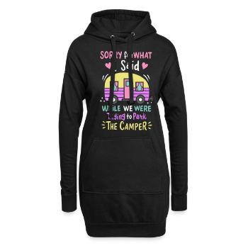 Camper Camping Zelten Zeltplatz - Hoodie-Kleid - Schwarz - Vorne