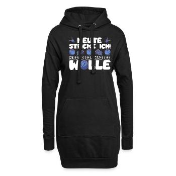 Strickerin Strick Frauen Lustig Geschenk Spruch - Hoodie-Kleid - Schwarz - Vorne