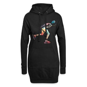 Schlittschuhlaufen Eiskunstlaufen - Hoodie-Kleid - Schwarz - Vorne