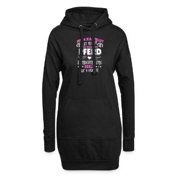 Kaltblut Pferd Reiter Sprüche - Hoodie-Kleid - Schwarz - Vorne