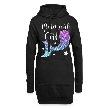 Mermaid Girl Meerjungfrau Geschenk Mädchen - Hoodie-Kleid - Schwarz - Vorne