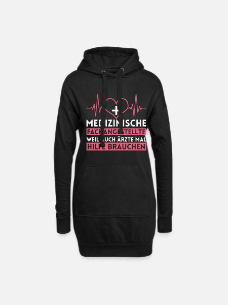 Arzthelferin MFA Herzschlag - Hoodie-Kleid - Schwarz