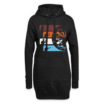 Fléchettes rétro club fléchettes fléchettes cadeau de fléchettes - Sweat-shirt à capuche long Femme - noir - Devant
