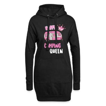 Happy Camping Queen - Sweat-shirt à capuche long Femme - noir - Devant