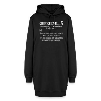 Gefriemel sächsisches Wörterbuch Sachsen sächsisch - Hoodie-Kleid - Schwarz - Vorne