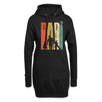 Dad hoch 2 Vater zweifacher Papa Skater Geschenk - Hoodie-Kleid - Schwarz - Vorne