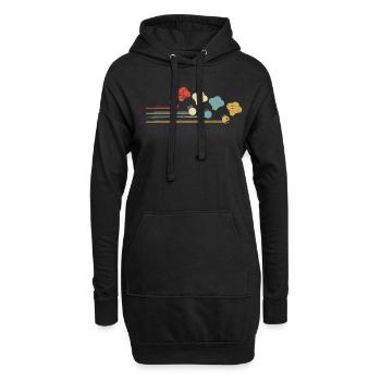 Bassgitarre Musik Musiker - Hoodie-Kleid - Schwarz - Vorne
