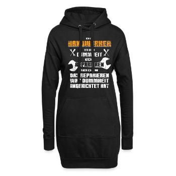 Handwerker lustiger vintage Spruch - Hoodie-Kleid - Schwarz - Vorne