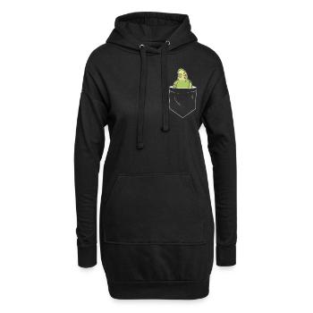 Wellensittich Nymphensittich Brusttasche - Hoodie-Kleid - Schwarz - Vorne
