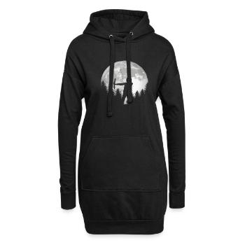 Bogenschießen Frau Shirt für Bogenschützin - Hoodie-Kleid - Schwarz - Vorne