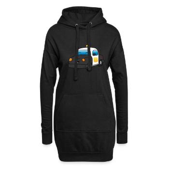 Polizei - Hoodie-Kleid - Schwarz - Vorne