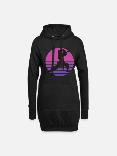 karate karate Mädchen karate Kinder Karate - Hoodie-Kleid - Schwarz