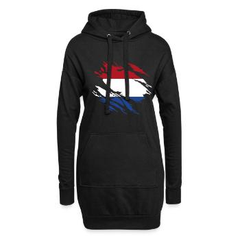Niederlande Flagge - Hoodie-Kleid - Schwarz - Vorne