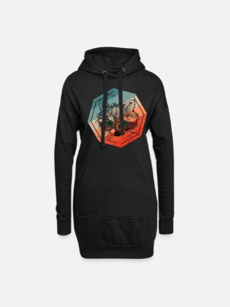 Ours raton laveur - Sweat-shirt à capuche long Femme - noir