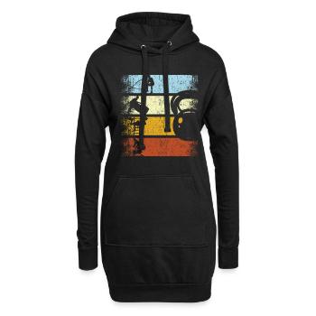 Retro Fitness Krafttraining Gym Zirkel Training - Hoodie-Kleid - Schwarz - Vorne