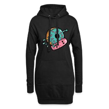 Skateboard à roulettes Donut - Sweat-shirt à capuche long Femme - noir - Devant