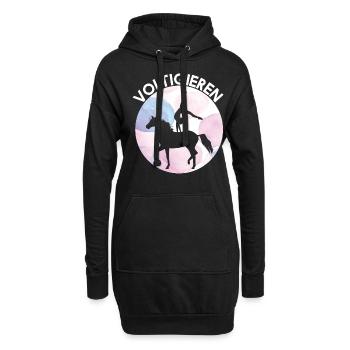 Voltigieren Pferd - Kunst Schön - Hoodie-Kleid - Schwarz - Vorne